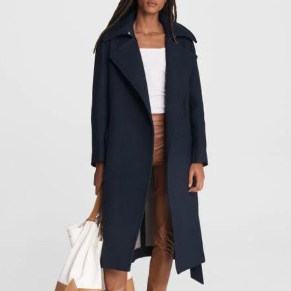 Rag & Bone Amber Trench double-breasted coat in Navy size Med NWT